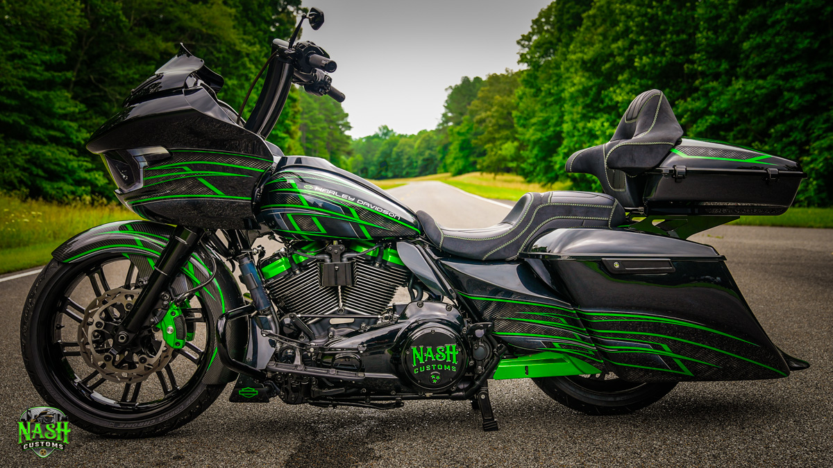 Nash Customs Black, Green & Carbon Roadglide
