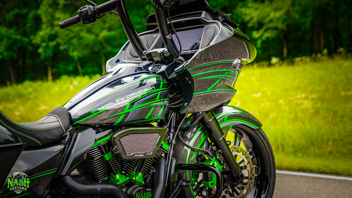 Nash Customs Black, Green & Carbon Roadglide